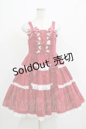 画像: Angelic Pretty / 肩リボンジャンパースカート Free ワイン H-25-04-17-1008-AP-OP-NS-ZH
