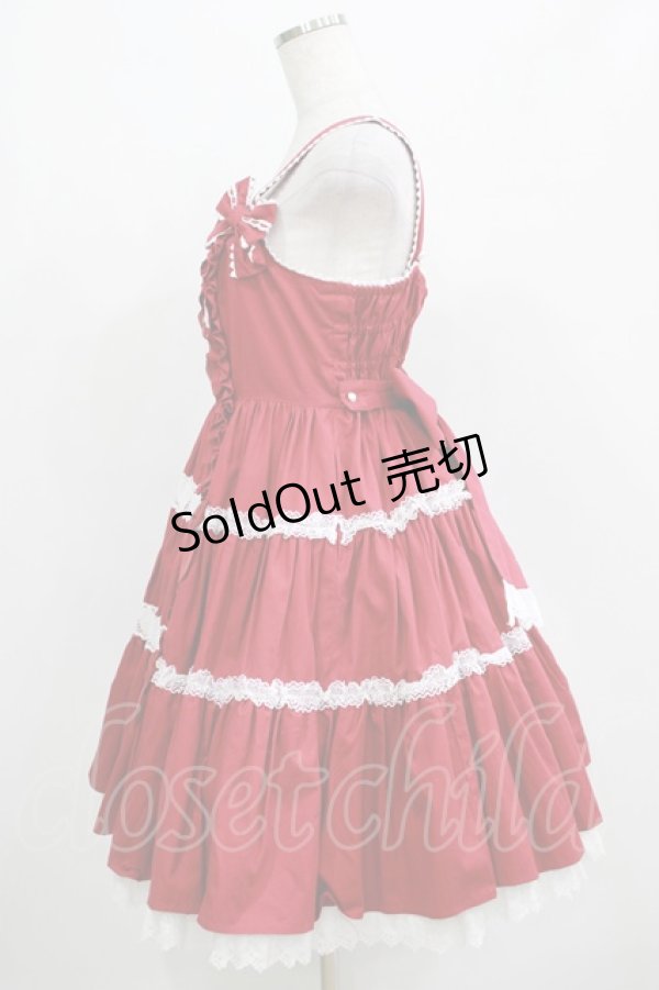 画像2: Angelic Pretty / 肩リボンジャンパースカート Free ワイン H-25-04-17-1008-AP-OP-NS-ZH (2)