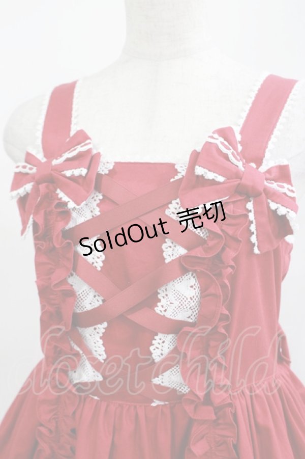 画像4: Angelic Pretty / 肩リボンジャンパースカート Free ワイン H-25-04-17-1008-AP-OP-NS-ZH (4)