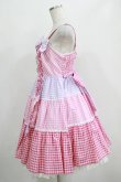 画像2: Angelic Pretty / ギンガム配色肩リボンジャンパースカート Free ピンク/ラベンダー H-25-04-17-1009-AP-OP-NS-ZH (2)