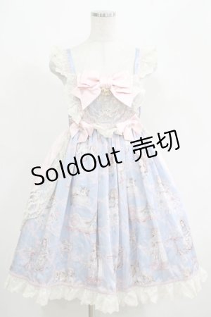 画像: Lullaby（海外ロリータブランド） / Antique Doll Wallジャンパースカートセット M サックス H-25-04-17-1010-GO-OP-NS-ZH