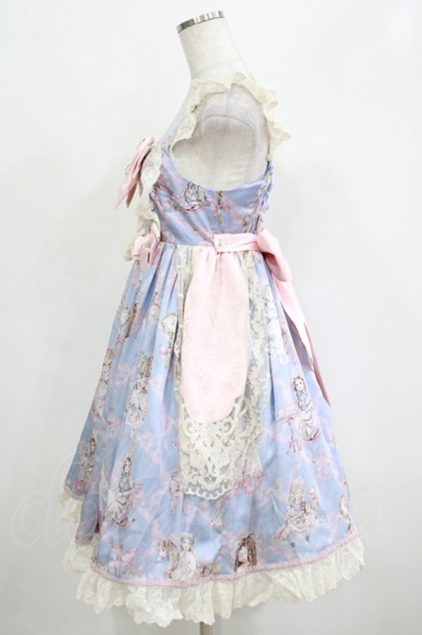 画像2: Lullaby（海外ロリータブランド） / Antique Doll Wallジャンパースカートセット M サックス H-25-04-17-1010-GO-OP-NS-ZH (2)