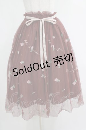 画像: an another angelus / フラワーロゴ刺繍チュールスカート Free Bordeaux H-25-04-17-1025-CA-SK-NS-ZH