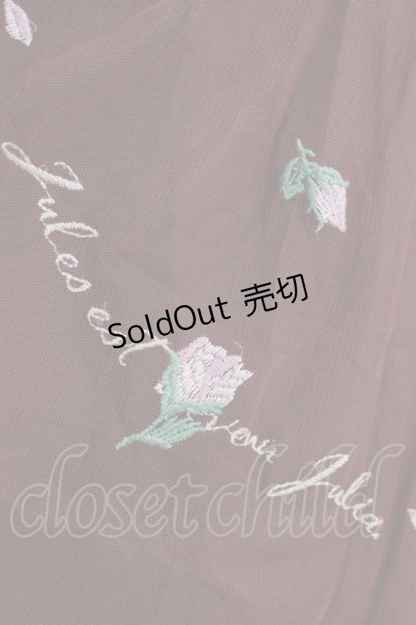 画像4: an another angelus / フラワーロゴ刺繍チュールスカート Free Bordeaux H-25-04-17-1025-CA-SK-NS-ZH (4)
