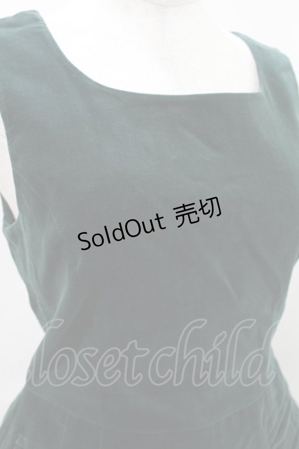 画像3: Jane Marple / ベルベットスクエアドレス M グリーン H-25-10-20-005-JM-OP-KB-ZH (3)