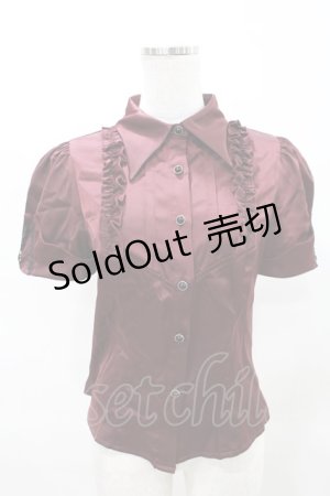 画像: DARK IN LOVE / Corporate Gothic Vampire Short Sleeve Blouse S ボルドー H-25-04-17-026-PU-BL-KB-ZH