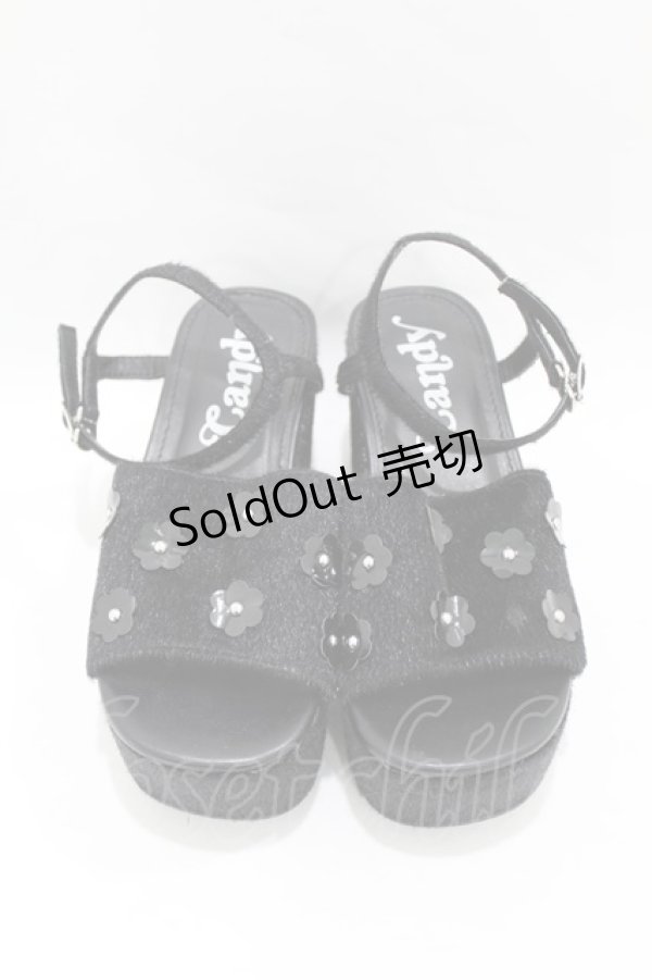 画像1: Candy Stripper / LITTLE FLOWERサンダル S ブラック H-25-04-18-001-PU-SH-KB-ZH (1)