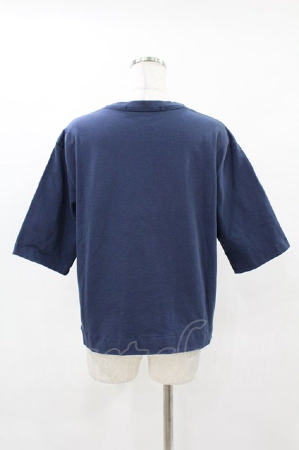 画像2: Jane Marple Dans Le Salon / Theme print side zip T-shirt  navy H-25-04-18-045-JM-TO-KB-ZH (2)