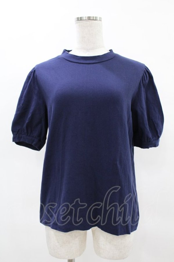 画像1: Jane Marple / Tulle Frill Puffy Sleeve Pullover  ネイビー H-25-04-18-047-JM-TO-KB-ZH (1)