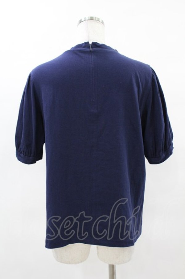 画像2: Jane Marple / Tulle Frill Puffy Sleeve Pullover  ネイビー H-25-04-18-047-JM-TO-KB-ZH (2)