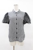 画像1: Candy Stripper / TULLE PUFF GINGHAM SHIRT 2 黒 H-25-04-18-051-PU-BL-KB-ZH (1)