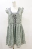 画像1: axes femme / シアーチェックスカラップワンピース M ミント H-25-04-18-1026-AX-OP-NS-ZH (1)