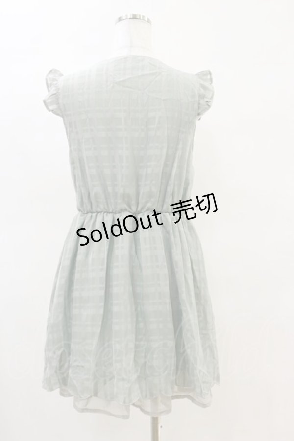 画像2: axes femme / シアーチェックスカラップワンピース M ミント H-25-04-18-1026-AX-OP-NS-ZH (2)