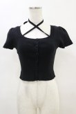画像1: EATME / クロスネックコンパクトニットTOP Free ブラック H-25-04-18-1028-LO-TO-NS-ZH (1)