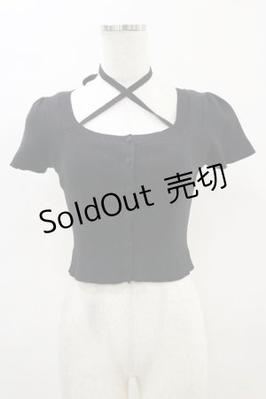 画像: EATME / クロスネックコンパクトニットTOP Free ブラック H-25-04-18-1028-LO-TO-NS-ZH