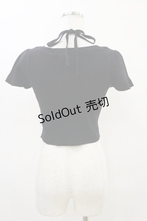 画像2: EATME / クロスネックコンパクトニットTOP Free ブラック H-25-04-18-1028-LO-TO-NS-ZH (2)