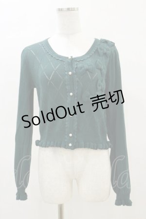 画像: axes femme POETIQUE / 透かし編みリボンカーディガン M グリーン H-25-04-18-1037-AX-TO-NS-ZH