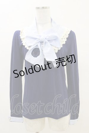 画像: axes femme / ストライプリボントップス M ネイビー H-25-04-18-1041-AX-TO-NS-ZH