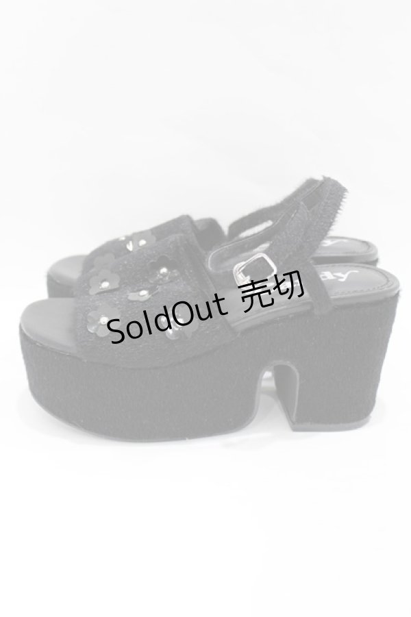 画像2: Candy Stripper / LITTLE FLOWERサンダル S ブラック H-25-04-18-001-PU-SH-KB-ZH (2)