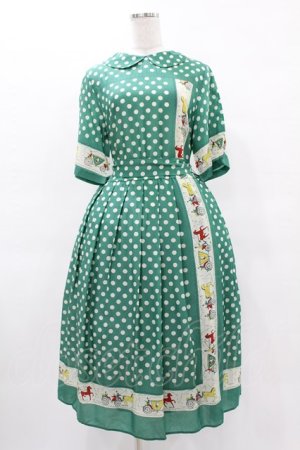 画像: Jane Marple / Polka dots parade Colette dress M グリーン H-25-04-18-010-JM-OP-ET-ZH
