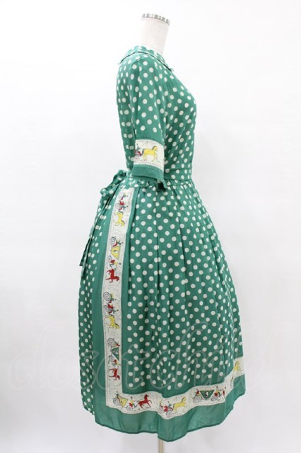 画像3: Jane Marple / Polka dots parade Colette dress M グリーン H-25-04-18-010-JM-OP-ET-ZH (3)