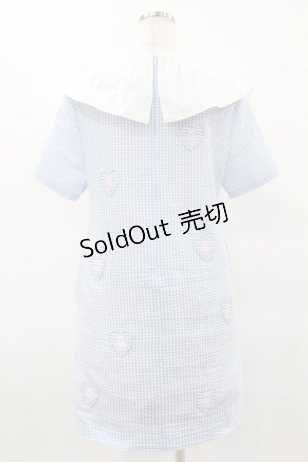 画像2: Candy Stripper / LITTLE TEDDY GINGHAM ONE-PIECE M サックス H-25-04-18-022-PU-OP-KB-ZH (2)