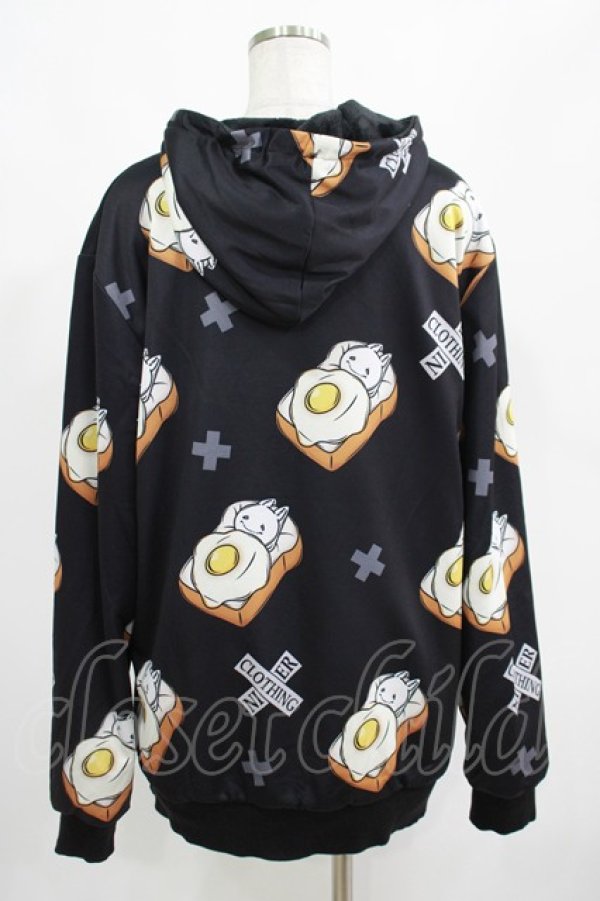 画像3: NieR Clothing / 総柄ZIPパーカー F 黒 H-25-04-19-026-PU-TO-KB-ZT103 (3)