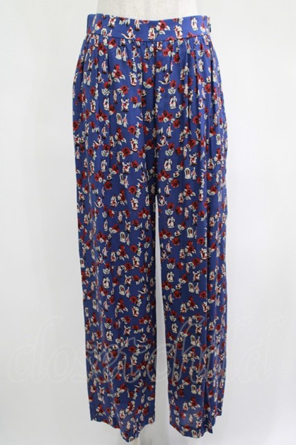 画像1: Jane Marple Dans Le Salon / Dance with roses dress pants  ネイビー H-25-04-19-028-JM-PA-KB-ZH (1)