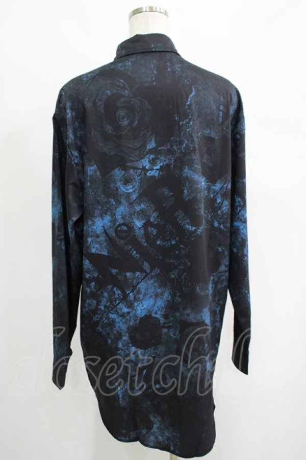 画像3: NieR Clothing / プリントロングシャツ  黒×青 H-25-04-19-038-PU-BL-KB-ZH (3)