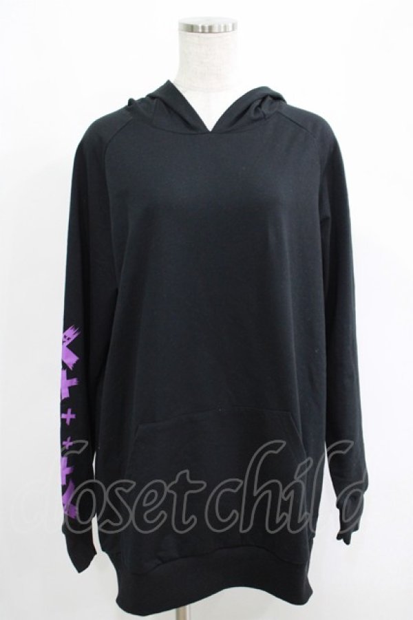 画像1: NieR Clothing / ツノフードプルパーカー  黒×紫 H-25-04-19-040-PU-TO-KB-ZH (1)