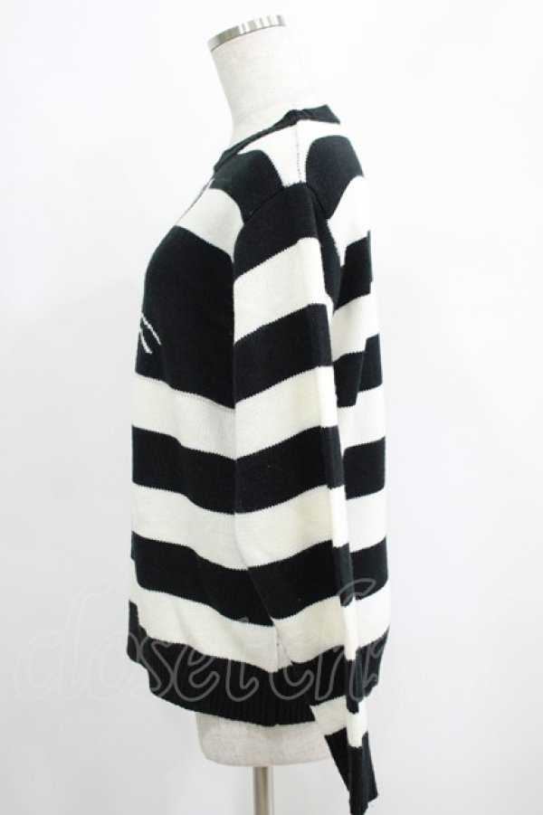 画像2: Candy Stripper / HIDE BUNNY BORDER KNIT  ホワイト×ブラック H-25-04-19-042-PU-TO-KB-ZT103 (2)