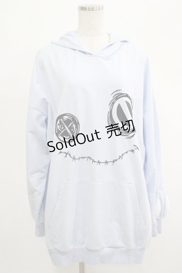 画像1: NieR Clothing / うさ耳フードプルパーカー  サックス H-25-04-19-052-PU-TO-KB-ZH (1)