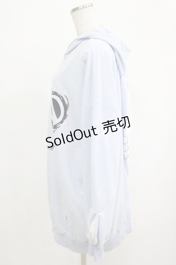 画像2: NieR Clothing / うさ耳フードプルパーカー  サックス H-25-04-19-052-PU-TO-KB-ZH (2)