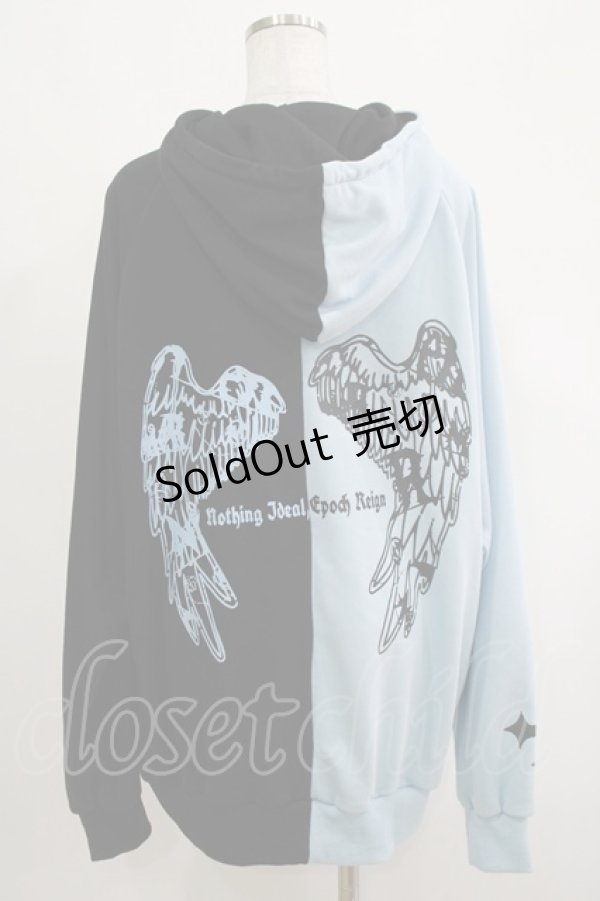 画像3: NieR Clothing / TWO-TONE ZIPパーカー  サックス×ブラック H-25-04-19-053-PU-TO-KB-ZH (3)