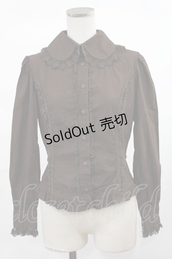 画像1: Innocent World / チュールレースプレーンブラウス S ブラウン H-25-04-19-1038-IW-BL-NS-ZH (1)