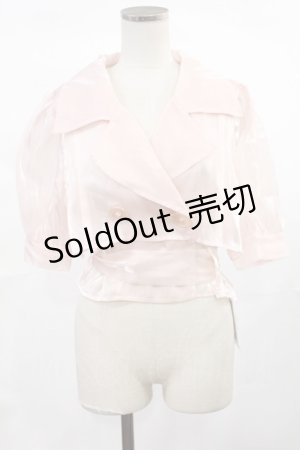 画像: Melt the lady / シースルーショートトレンチトップス Free ピンク H-25-04-19-1041-PU-BL-NS-ZH