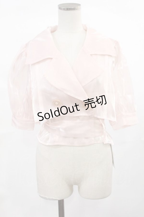 画像1: Melt the lady / シースルーショートトレンチトップス Free ピンク H-25-04-19-1041-PU-BL-NS-ZH (1)