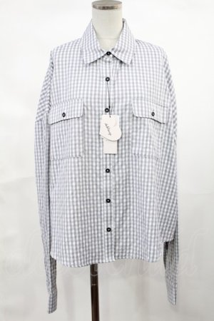 画像: Ank Rouge / バックプリントゆるシャツ M グレー H-25-04-19-1042-CA-BL-NS-ZH