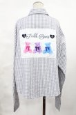 画像2: Ank Rouge / バックプリントゆるシャツ M グレー H-25-04-19-1042-CA-BL-NS-ZH (2)