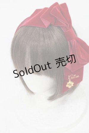画像: Cerise / ベルベットリボンカチューシャ  レッド H-25-04-19-1005-LO-AC-NS-ZH