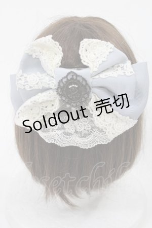 画像: ALICE and the PIRATES / ロージアエンプレスリボンバレッタ  サックス×生成り H-25-04-19-1011-PA-AC-NS-ZH