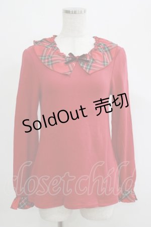 画像: Shirley Temple / タータンチェックカラーカットソー 160 赤 H-25-04-19-058-ET-TO-KB-ZH