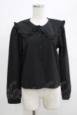画像1: NieR Clothing / フリル襟ブラウス  黒 H-25-04-19-059-PU-BL-KB-ZH (1)