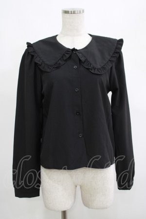 画像: NieR Clothing / フリル襟ブラウス  黒 H-25-04-19-059-PU-BL-KB-ZH