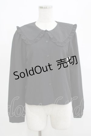 画像: NieR Clothing / フリル襟ブラウス  黒 H-25-04-19-059-PU-BL-KB-ZH