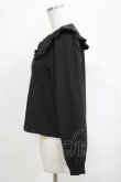 画像2: NieR Clothing / フリル襟ブラウス  黒 H-25-04-19-059-PU-BL-KB-ZH (2)
