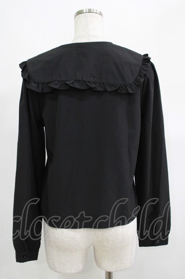 画像3: NieR Clothing / フリル襟ブラウス  黒 H-25-04-19-059-PU-BL-KB-ZH (3)