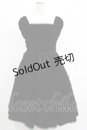 画像: ATELIER PIERROT / ダブルレースアップベロアワンピース F ブラック H-25-04-19-009-EL-OP-NS-ZT103