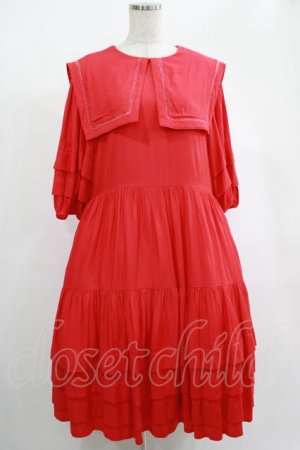 画像: Candy Stripper / BIG SAILOR COLLARドレス 2 レッド H-25-04-19-002-PU-OP-KB-ZH