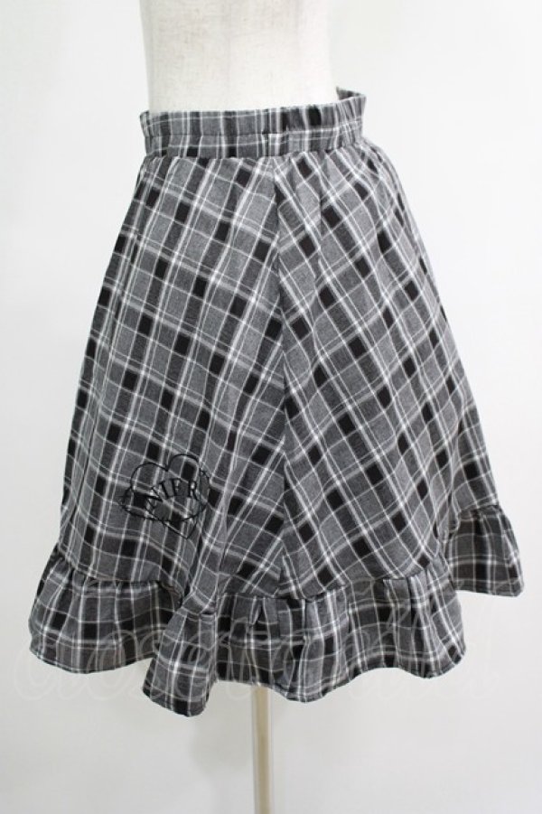 画像2: NieR Clothing / チェックフリルスカート  グレー H-25-04-19-021-PU-SK-KB-ZH (2)